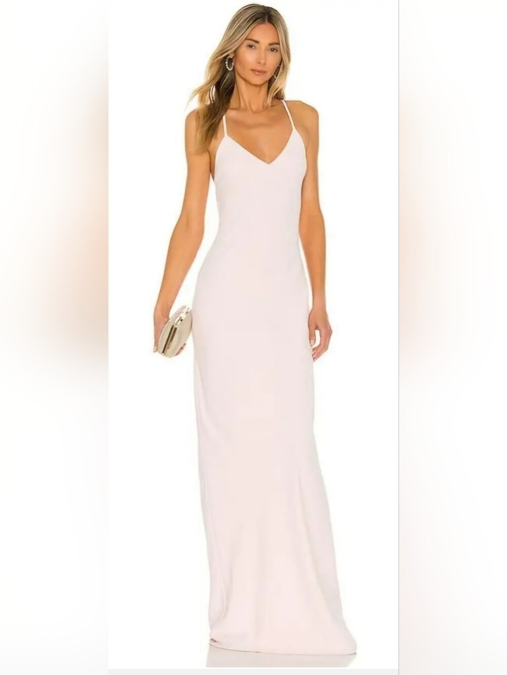 Amanda Uprichard Pink Satin Formal Maxi Dress‎ Wedding Guest Bridesmaid Size S
